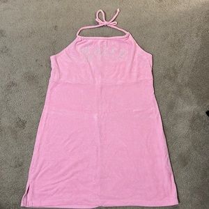 Juicy Couture by Forever 21 pink Terry cloth halter dress w/ rhinestones size 2X